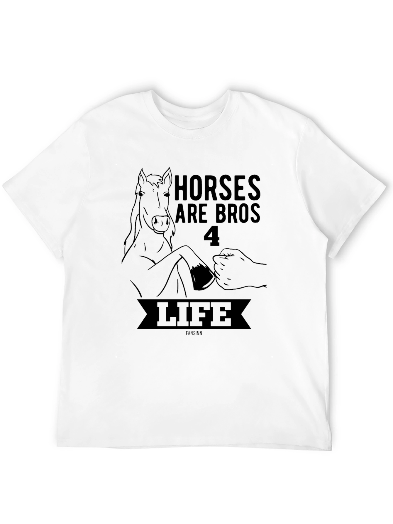 Horses Are Bros 4 Life Black T-Shirt