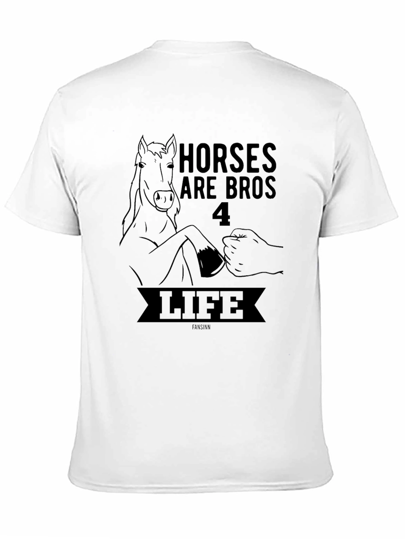 Horses Are Bros 4 Life Black T-Shirt