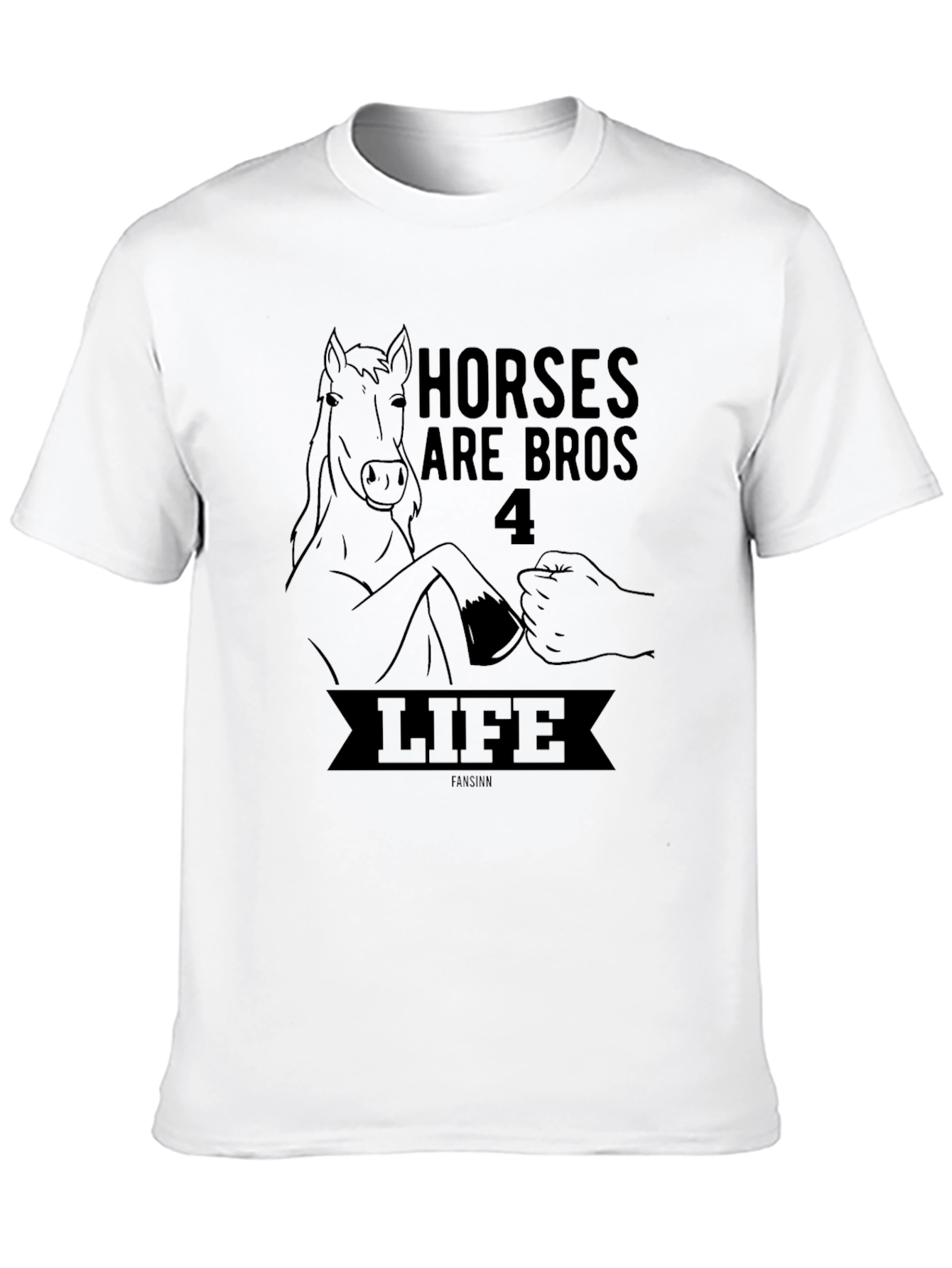 Horses Are Bros 4 Life Black T-Shirt