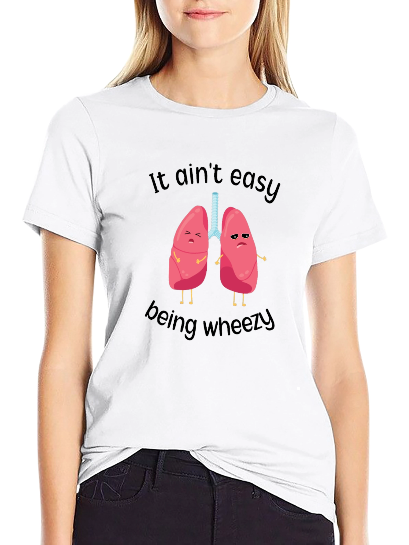 Funny Lungs T-Shirt - It Aint Easy Being Wheezy