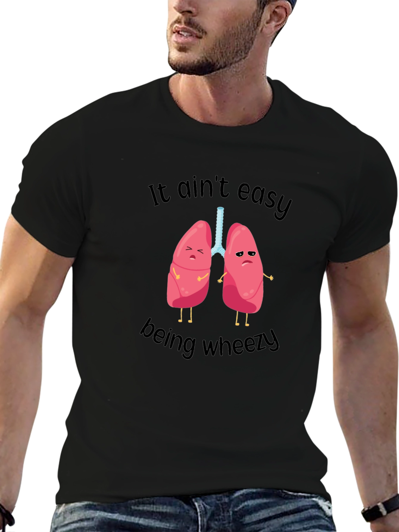 Funny Lungs T-Shirt - It Aint Easy Being Wheezy