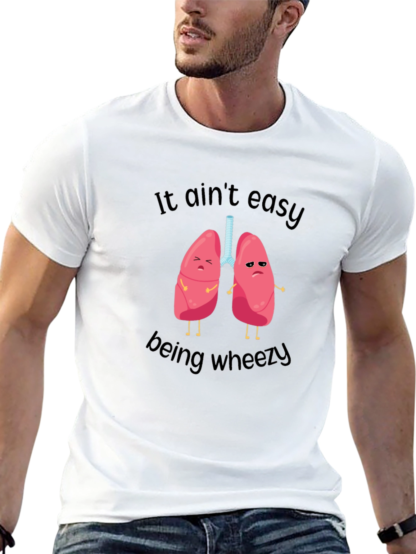 Funny Lungs T-Shirt - It Aint Easy Being Wheezy