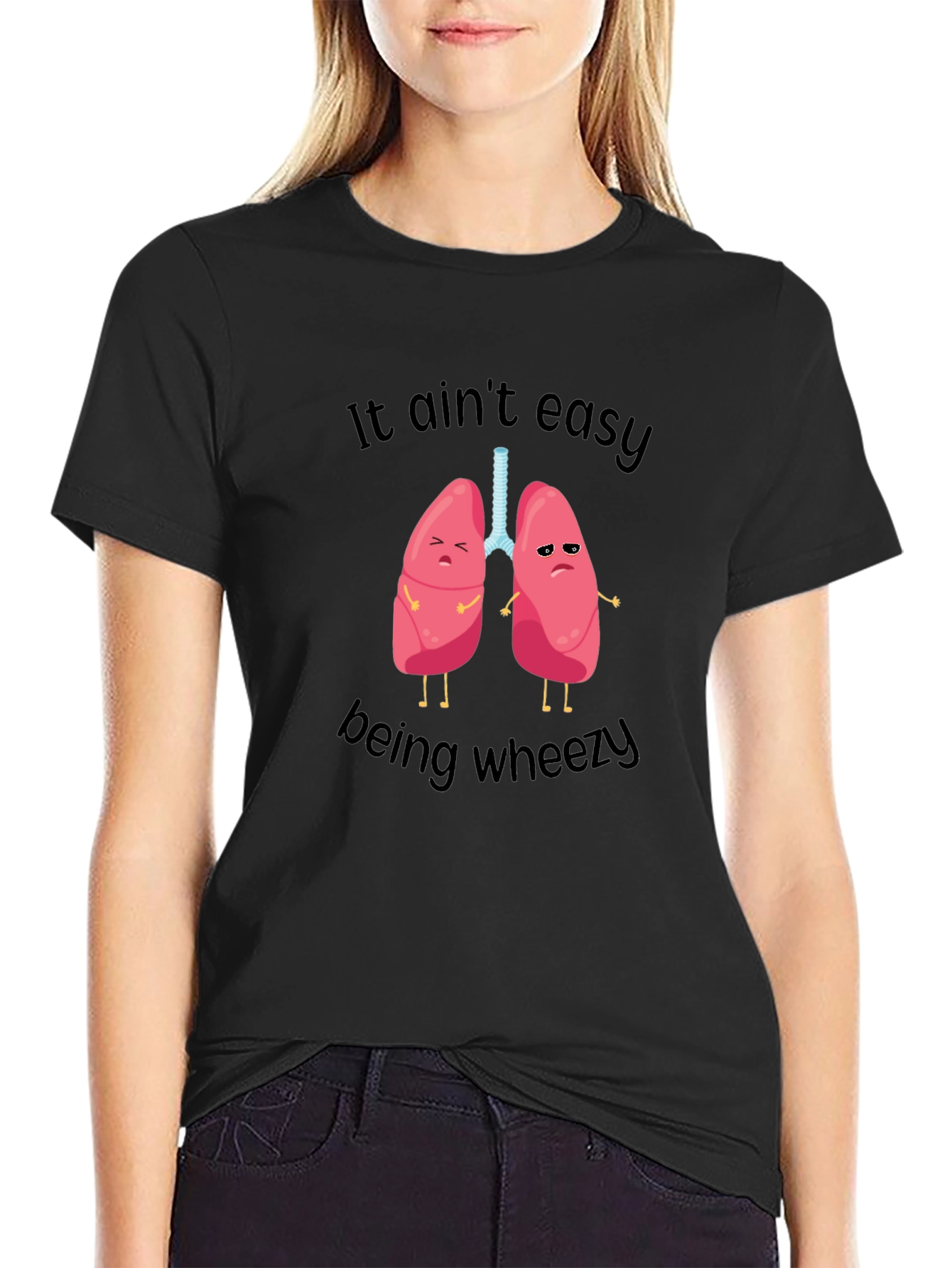 Funny Lungs T-Shirt - It Aint Easy Being Wheezy