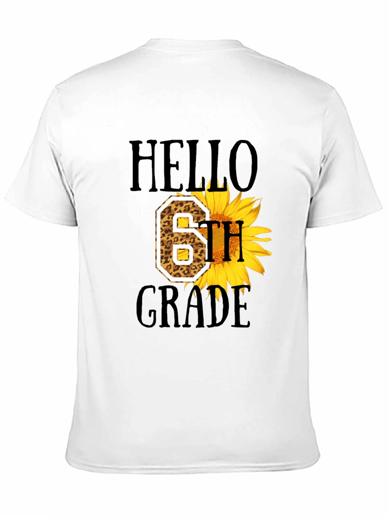 Hello 6th Grade Leopard Sunflower T-Shirt