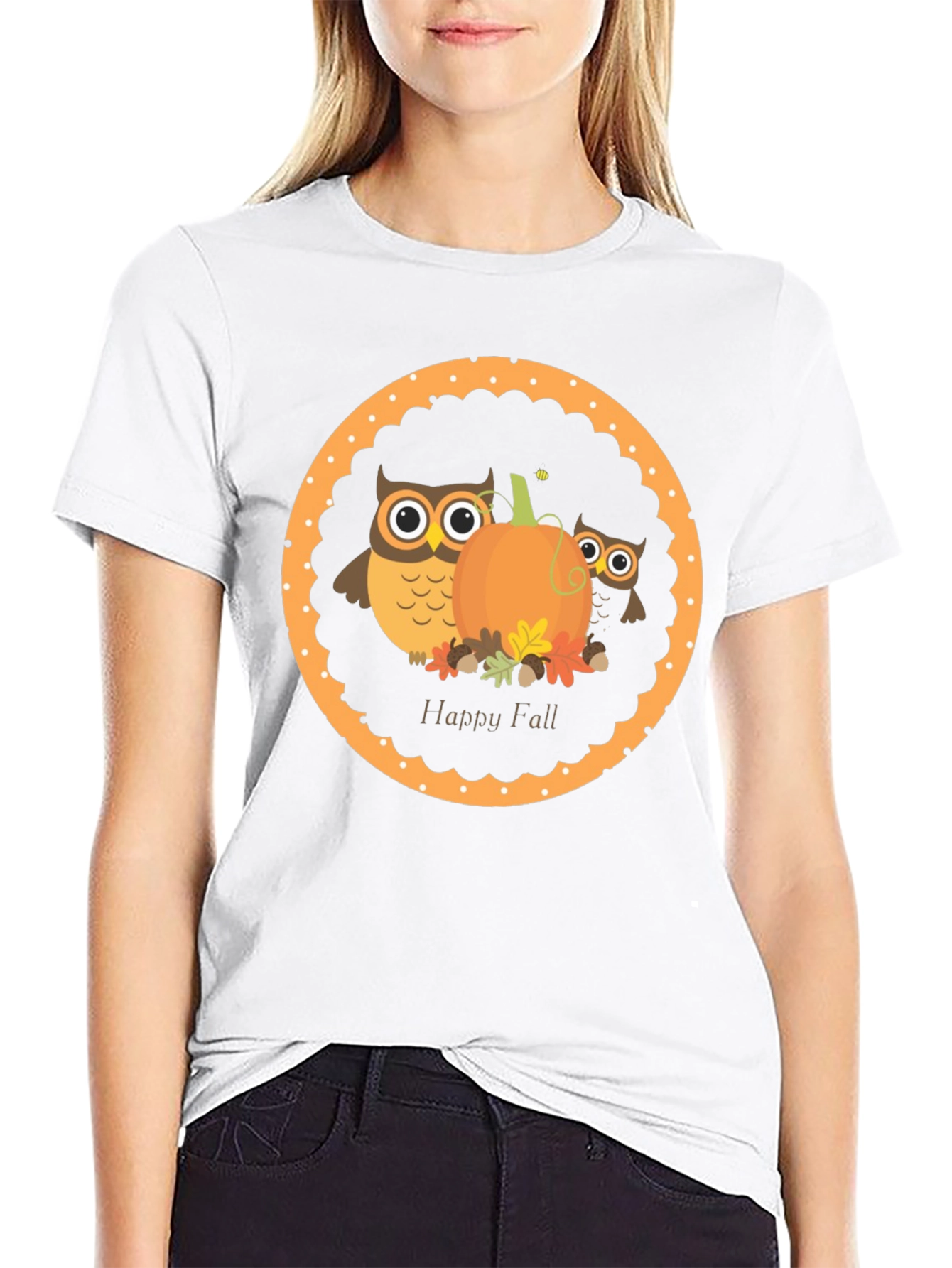 Happy Fall Owl & Pumpkin T-Shirt