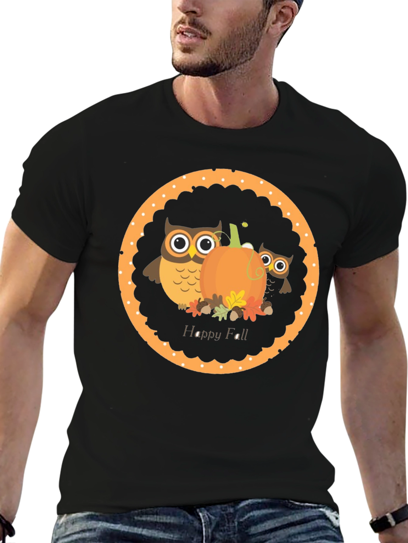 Happy Fall Owl & Pumpkin T-Shirt