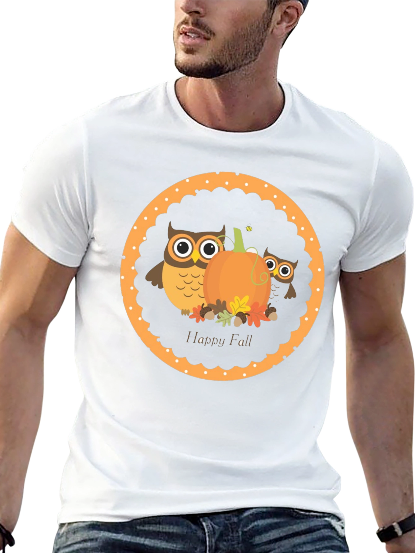 Happy Fall Owl & Pumpkin T-Shirt