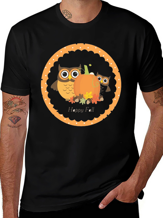 Happy Fall Owl & Pumpkin T-Shirt