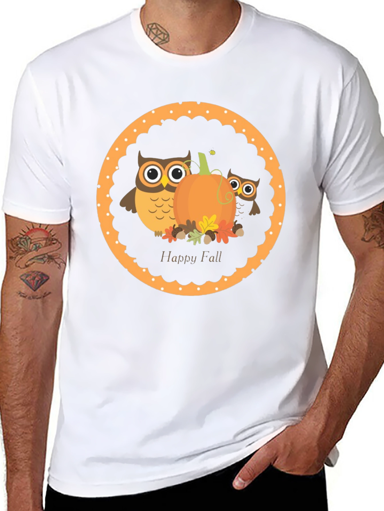 Happy Fall Owl & Pumpkin T-Shirt