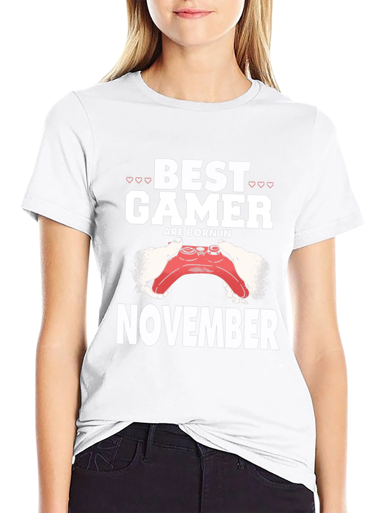 Best Gamer Born in November Black T-Shirt