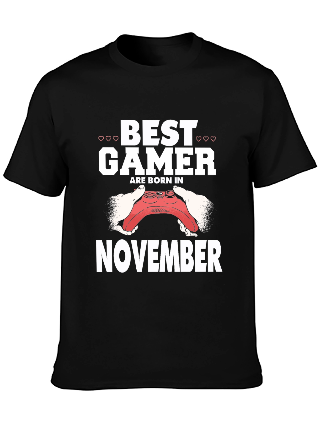 Best Gamer Born in November Black T-Shirt
