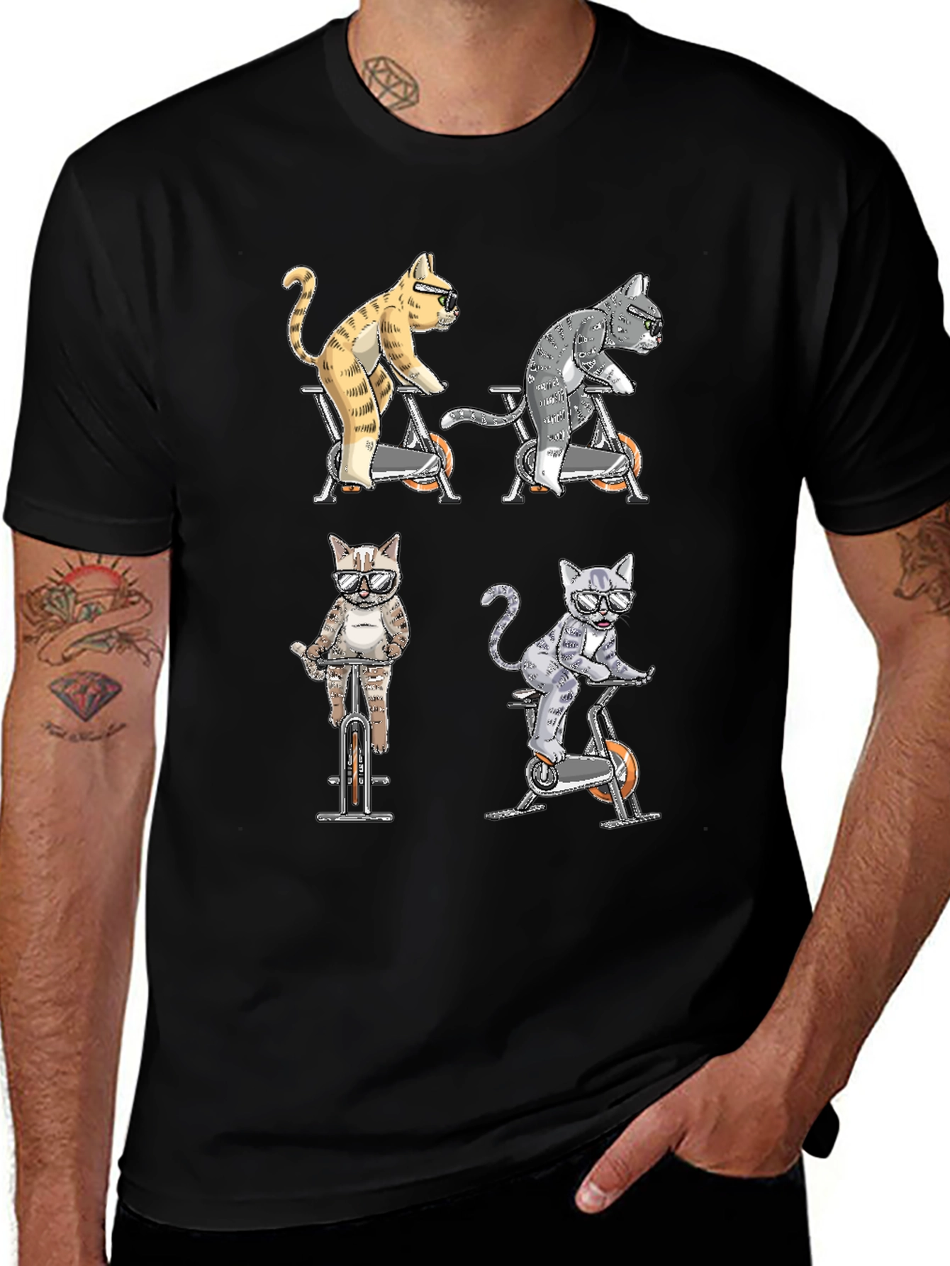 Cats on Bikes Graphic Tee