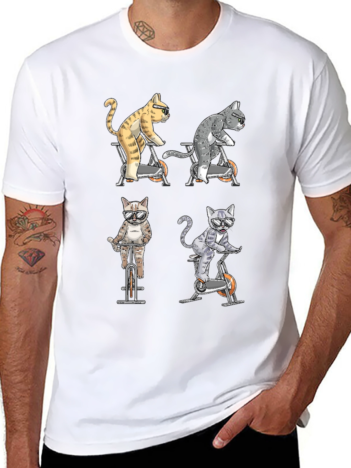Cats on Bikes Graphic Tee