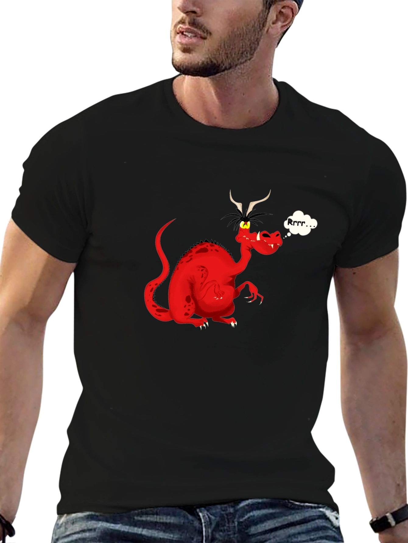 Rrrr... Dragon T-Shirt - Black Cotton Tee