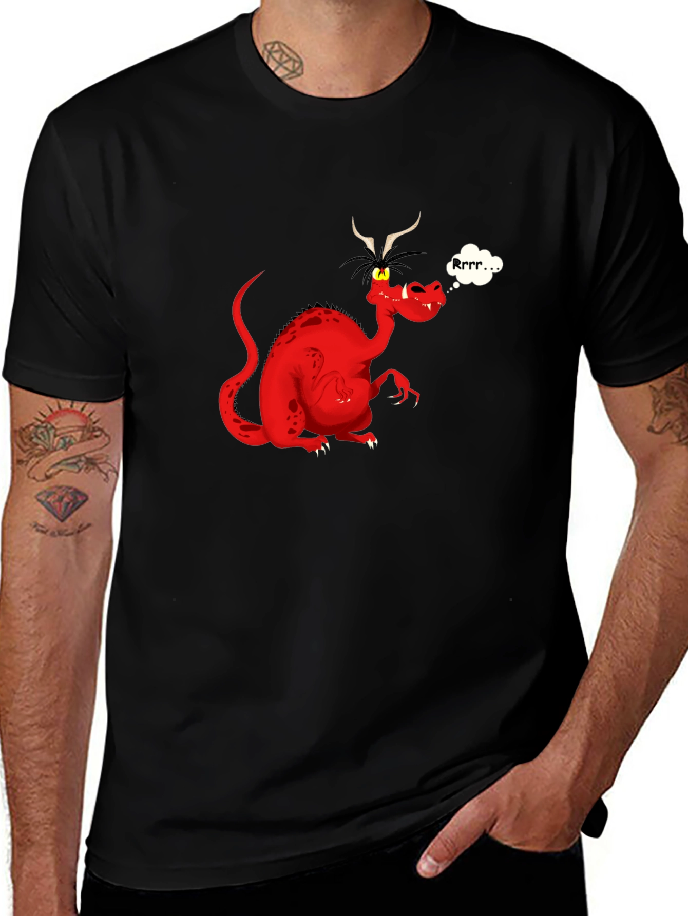 Rrrr... Dragon T-Shirt - Black Cotton Tee