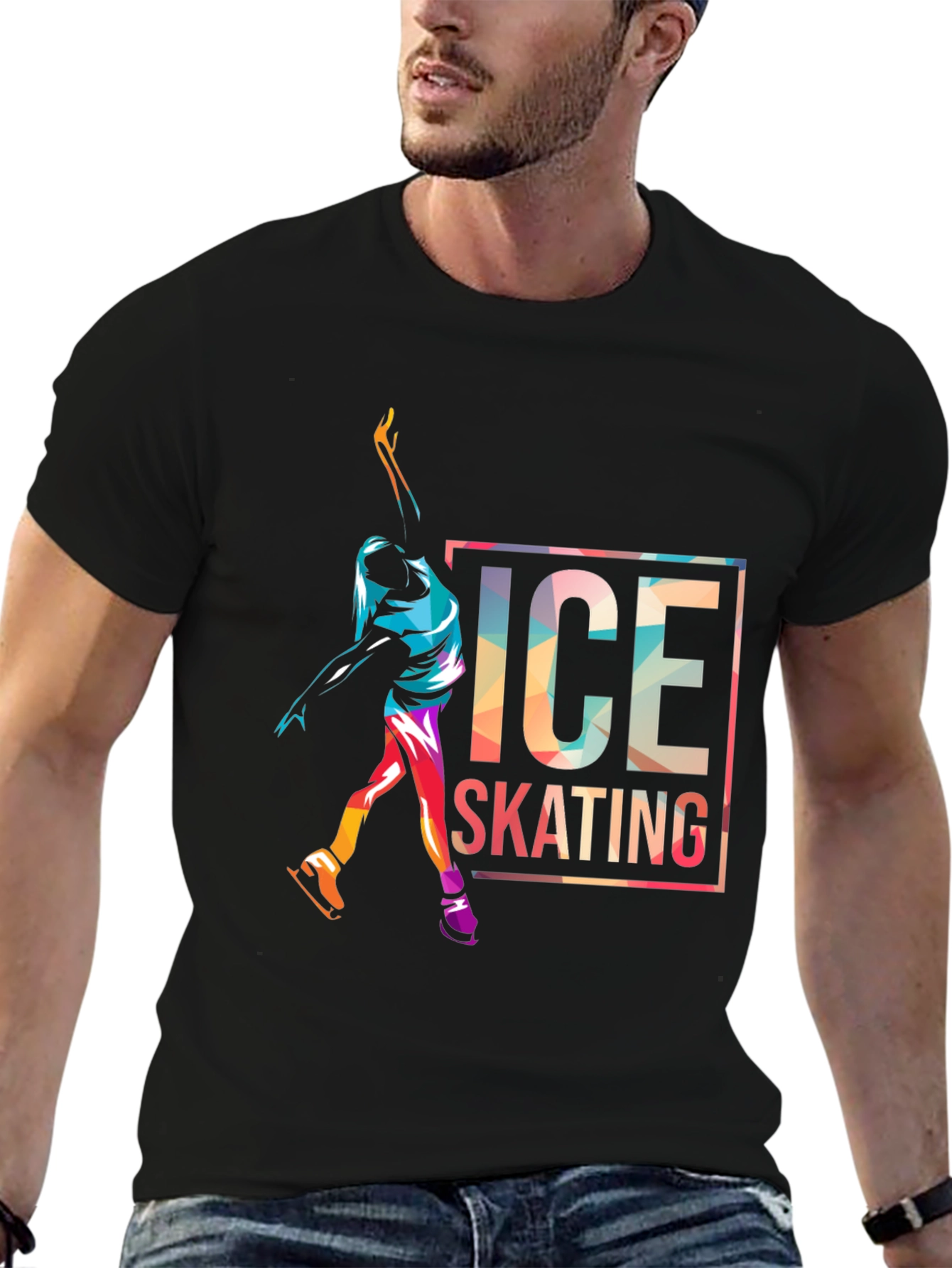 Ice Skating Graphic Tee - Sporty Mens T-Shirt