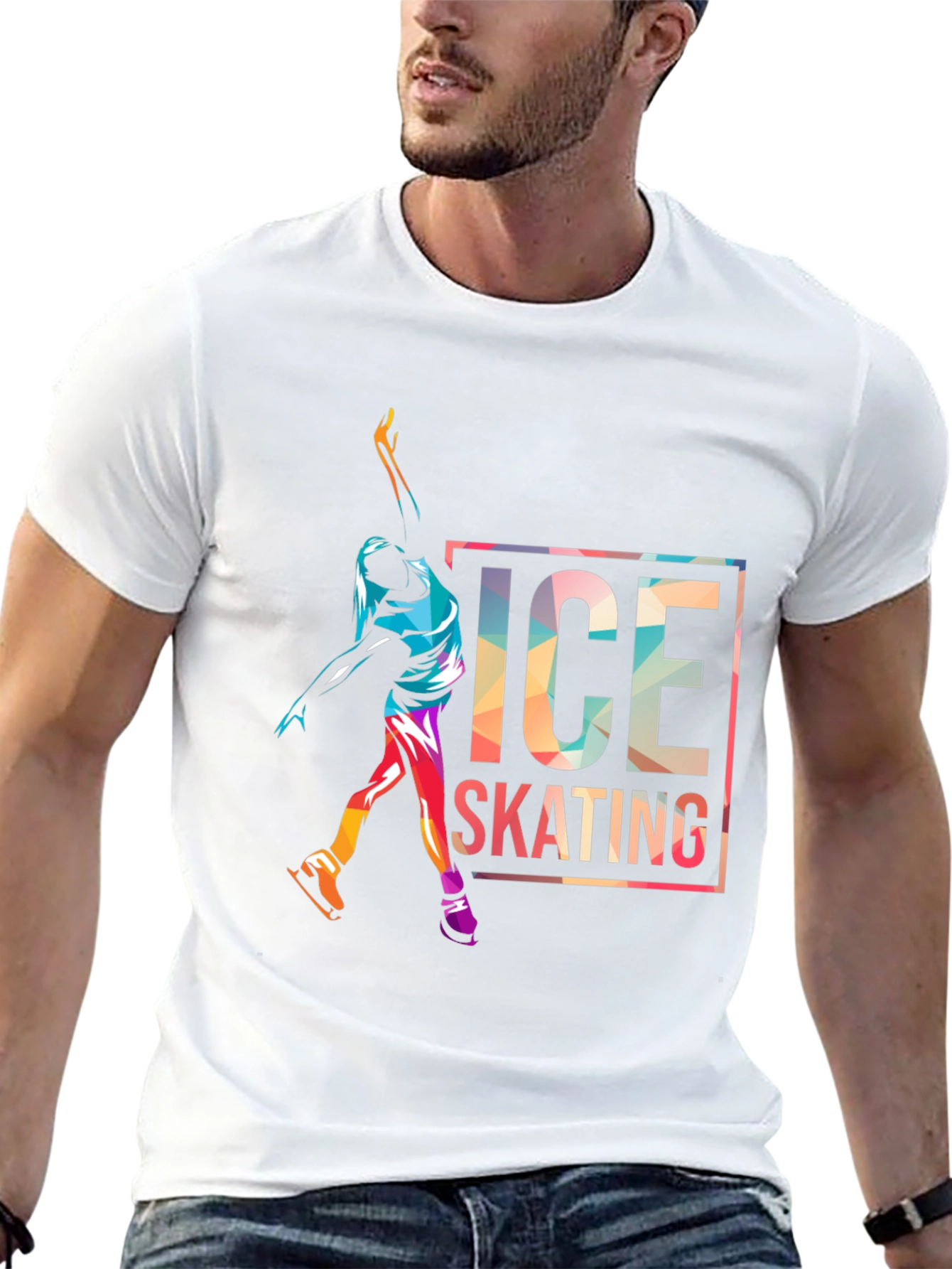 Ice Skating Graphic Tee - Sporty Mens T-Shirt