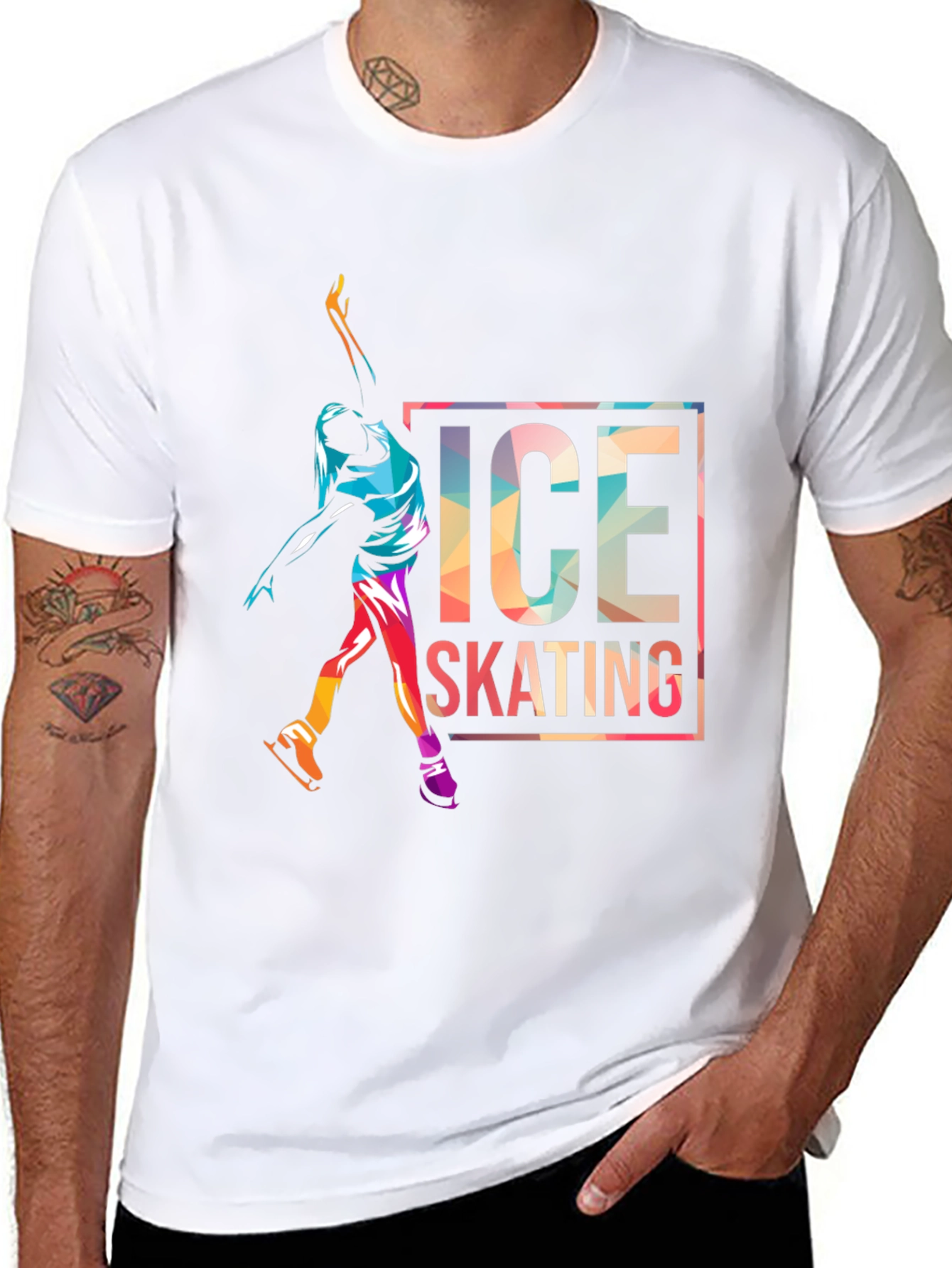 Ice Skating Graphic Tee - Sporty Mens T-Shirt
