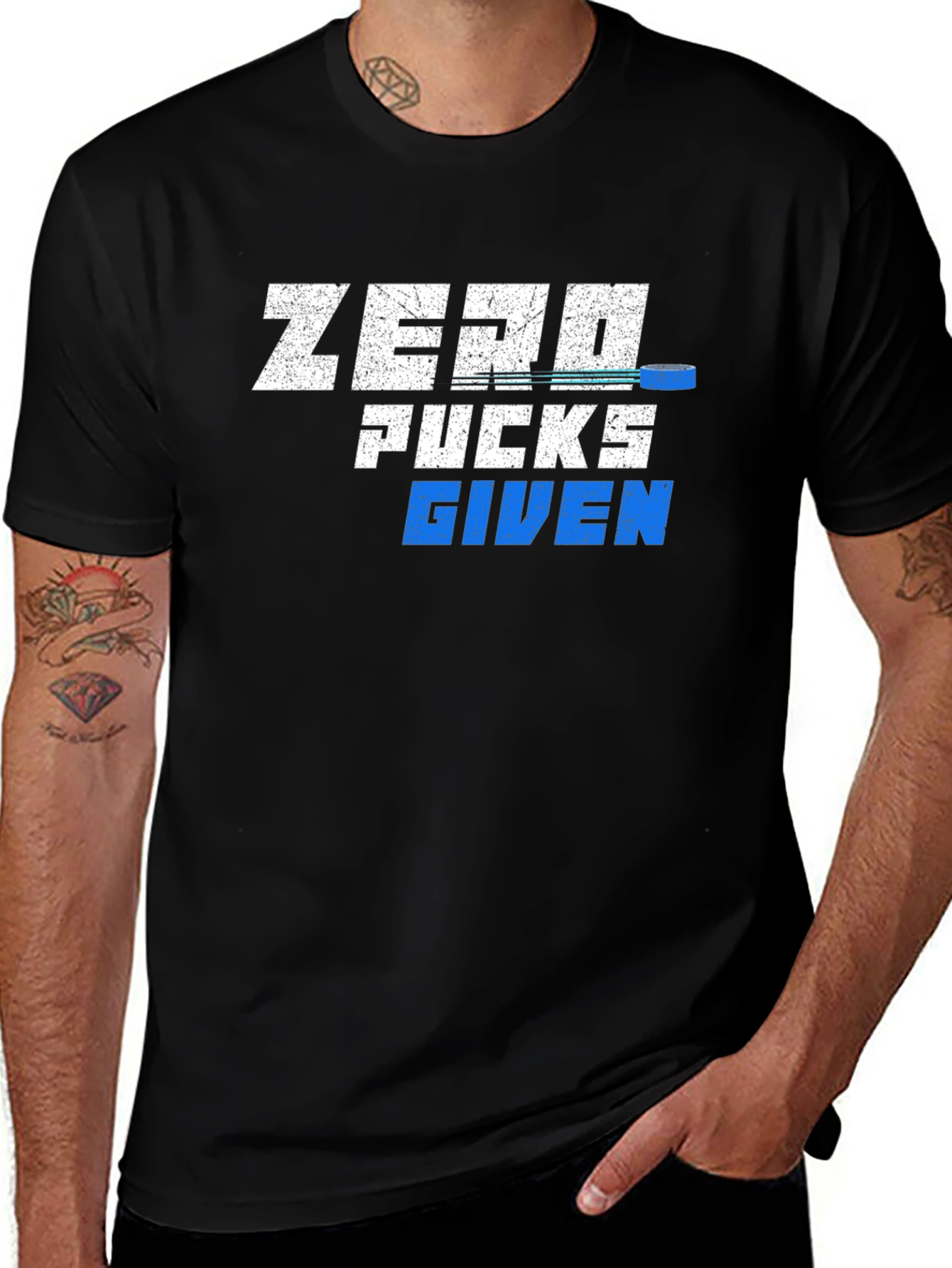 Zero Pucks Given T-Shirt - Hockey Fan Tee