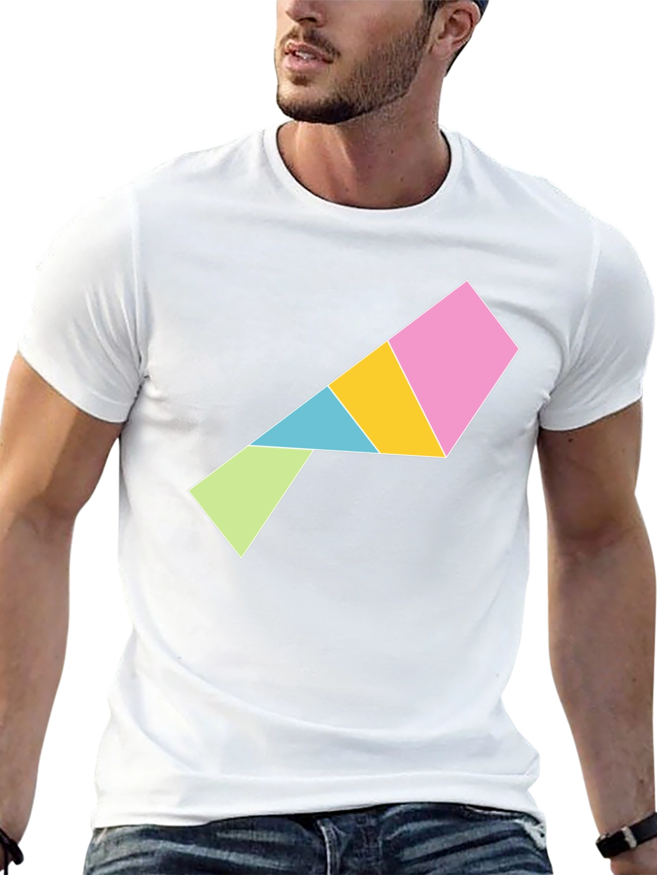 Geometric Puzzle Piece T-Shirt - Modern Art Tee