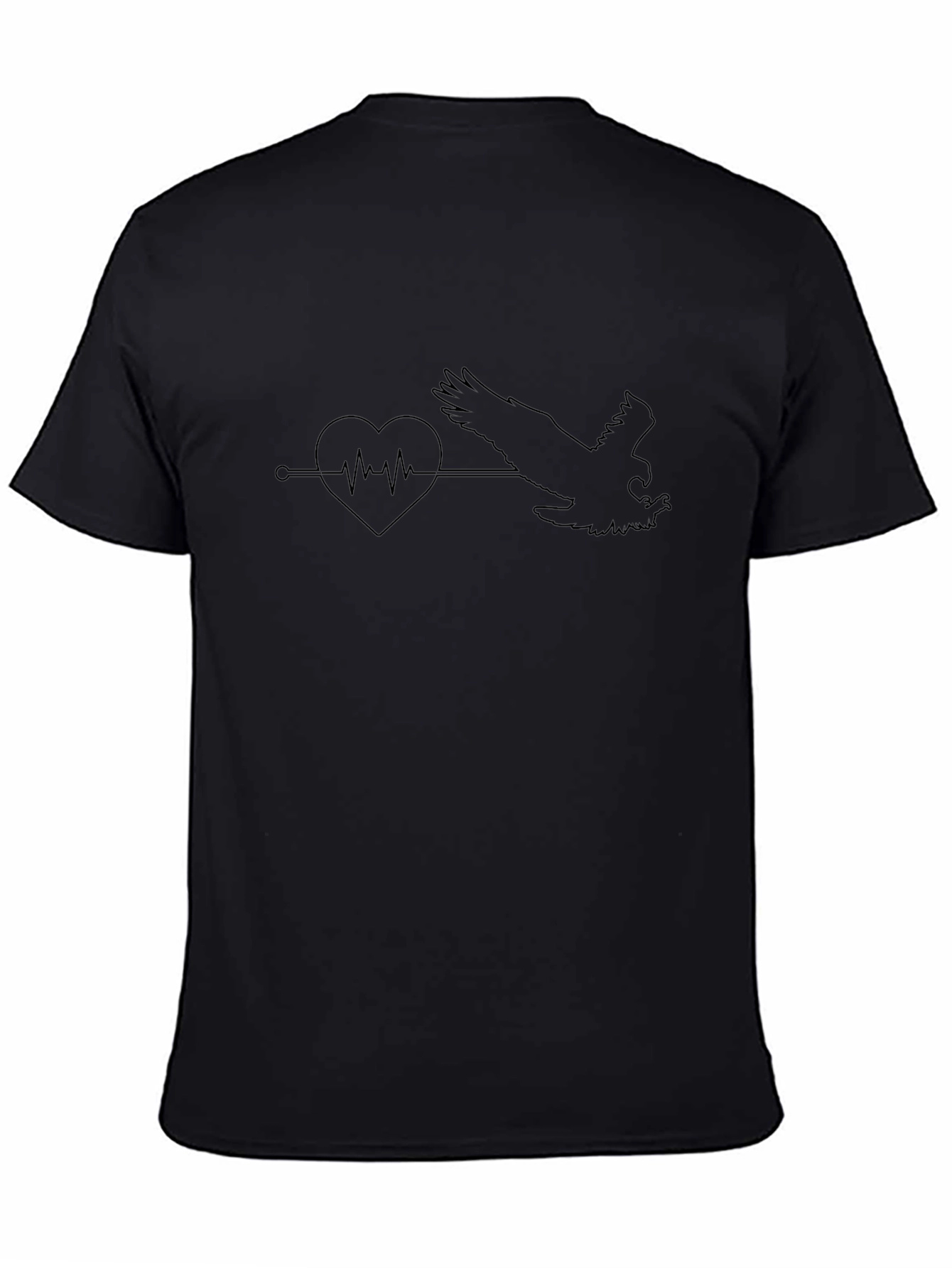 Heartbeat Eagle T-Shirt - Black