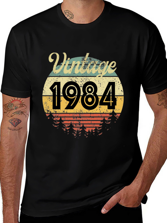 Vintage 1984 Graphic Tee - Retro Birthday Shirt