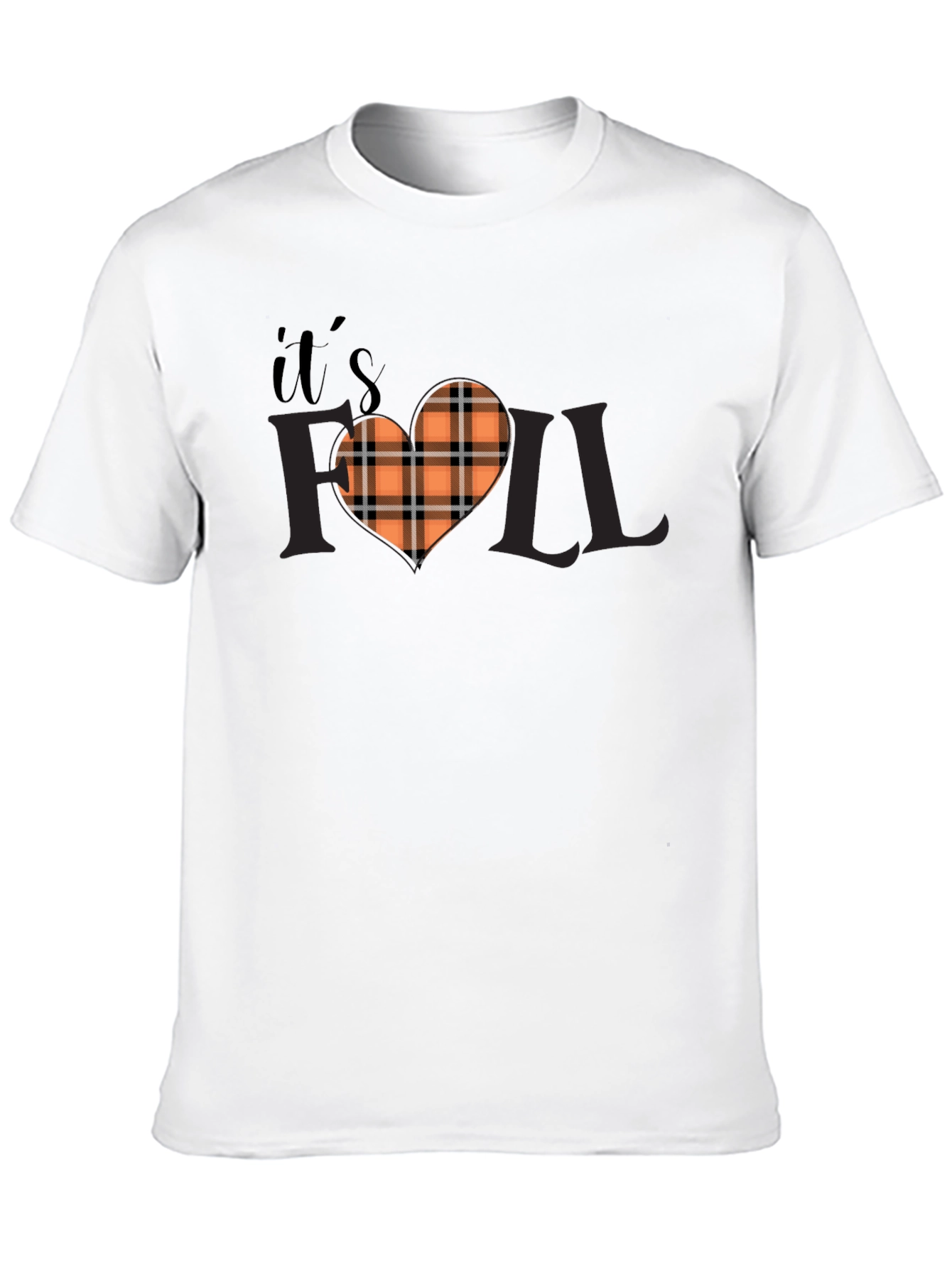Its Fall Yall Plaid Heart Graphic Tee