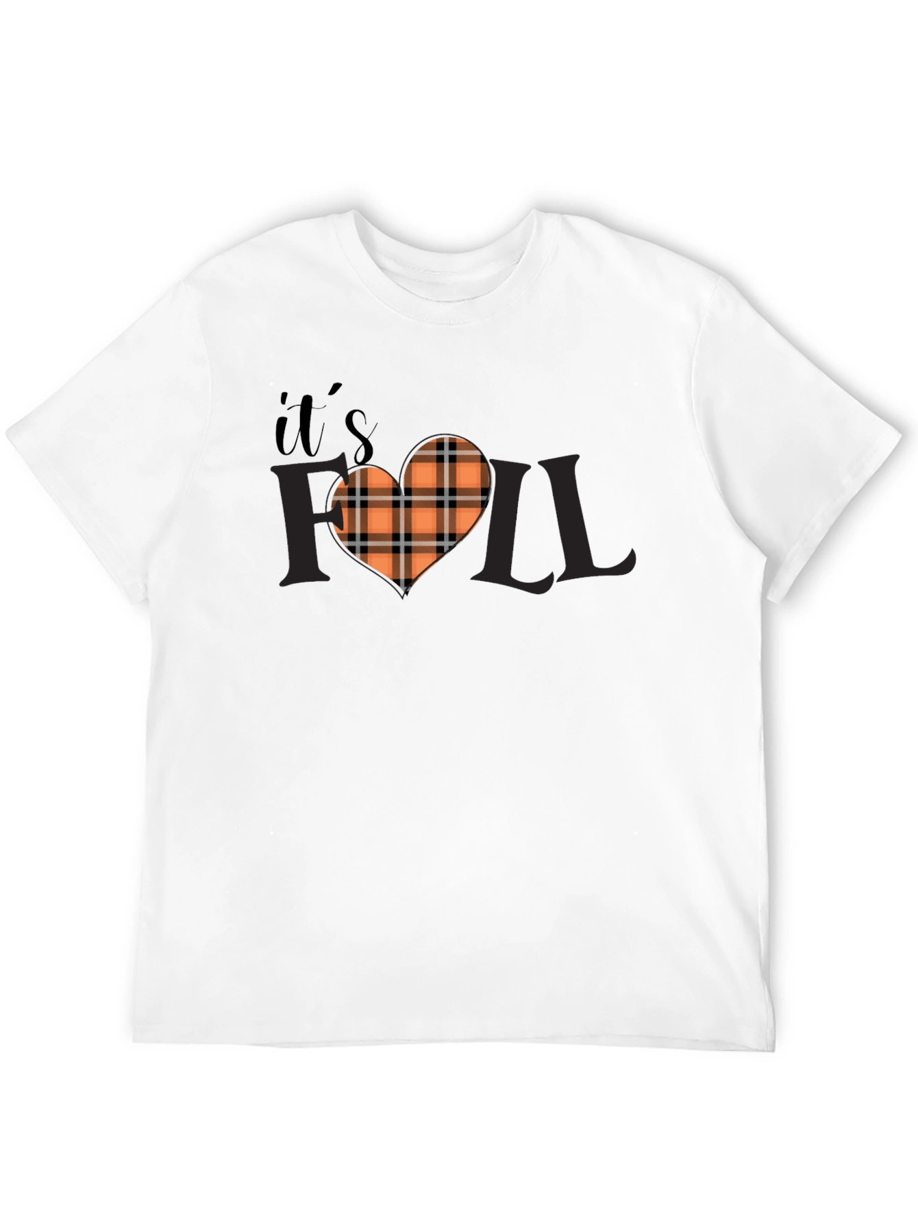 Its Fall Yall Plaid Heart Graphic Tee