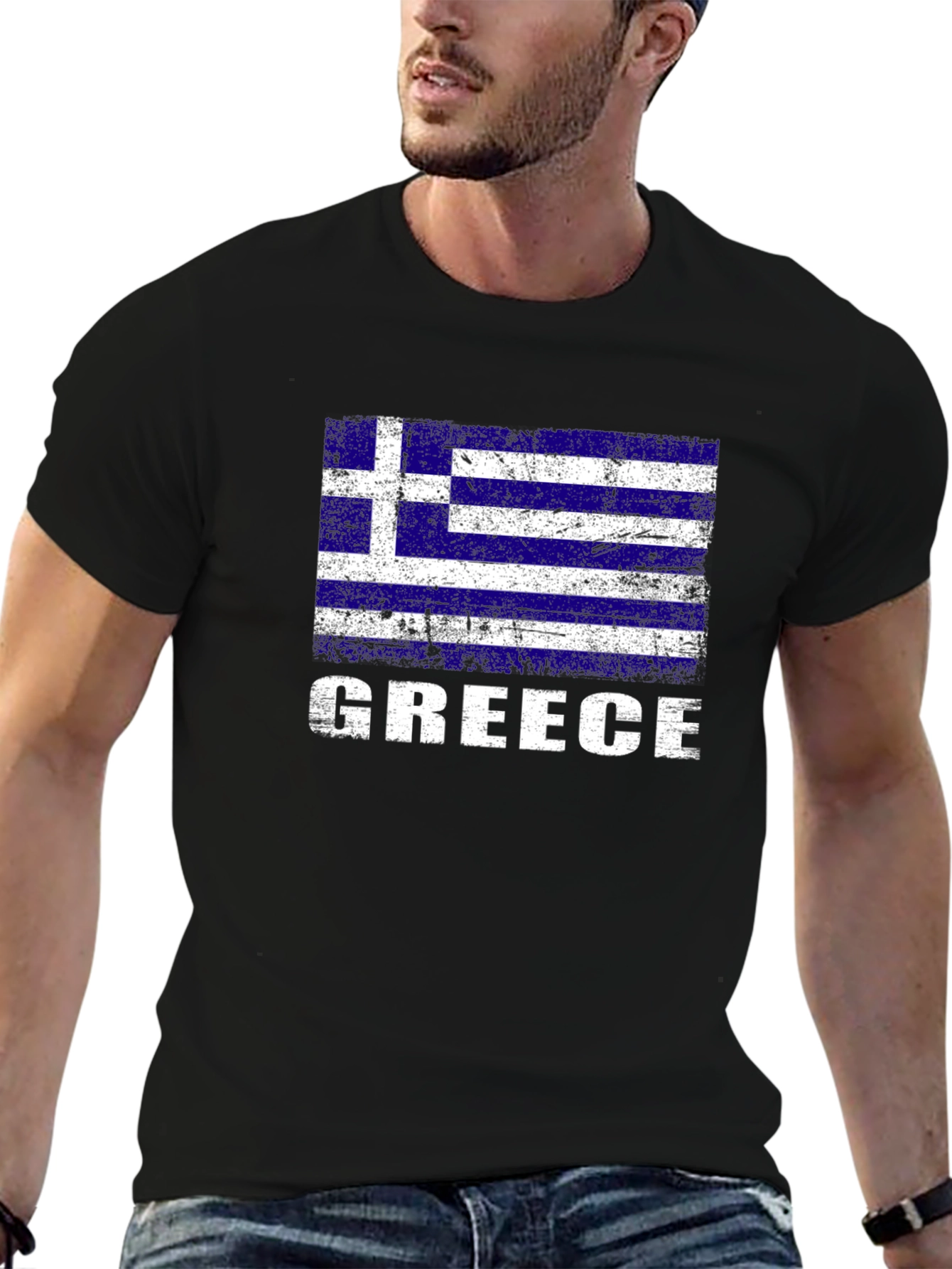 Greece Flag T-Shirt - Distressed Graphic Tee