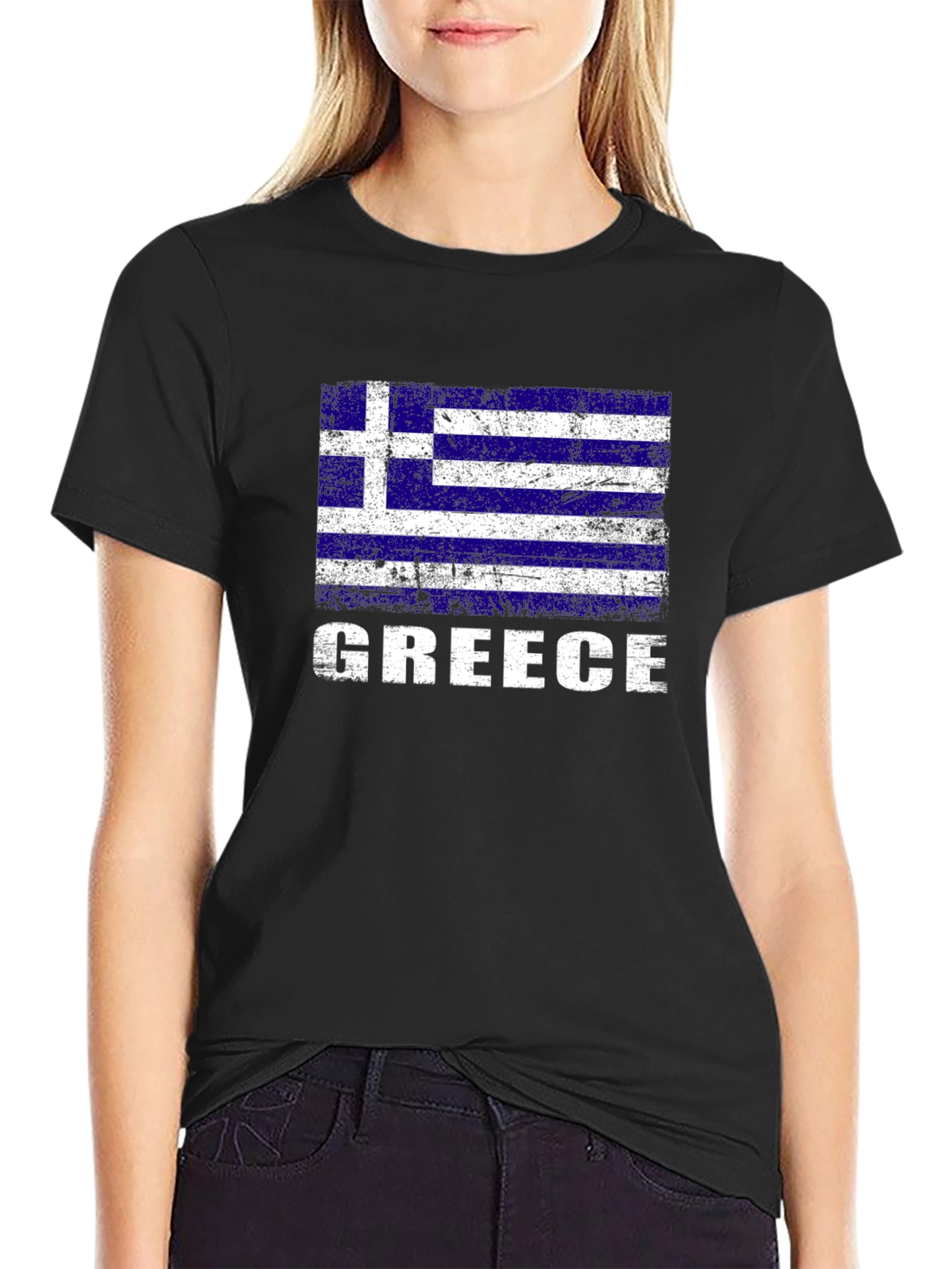 Greece Flag T-Shirt - Distressed Graphic Tee