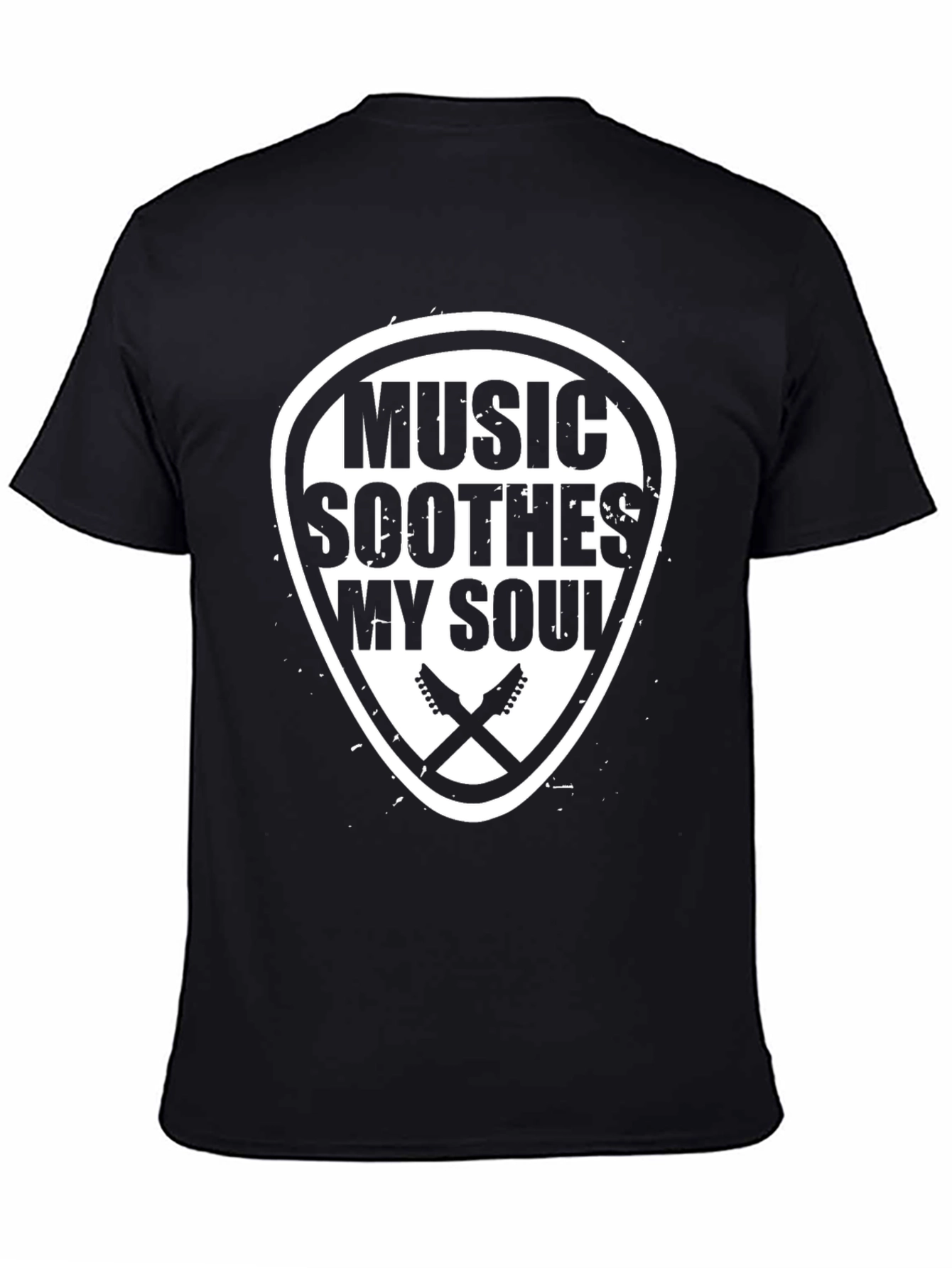 Music Soothes My Soul Black Graphic T-Shirt