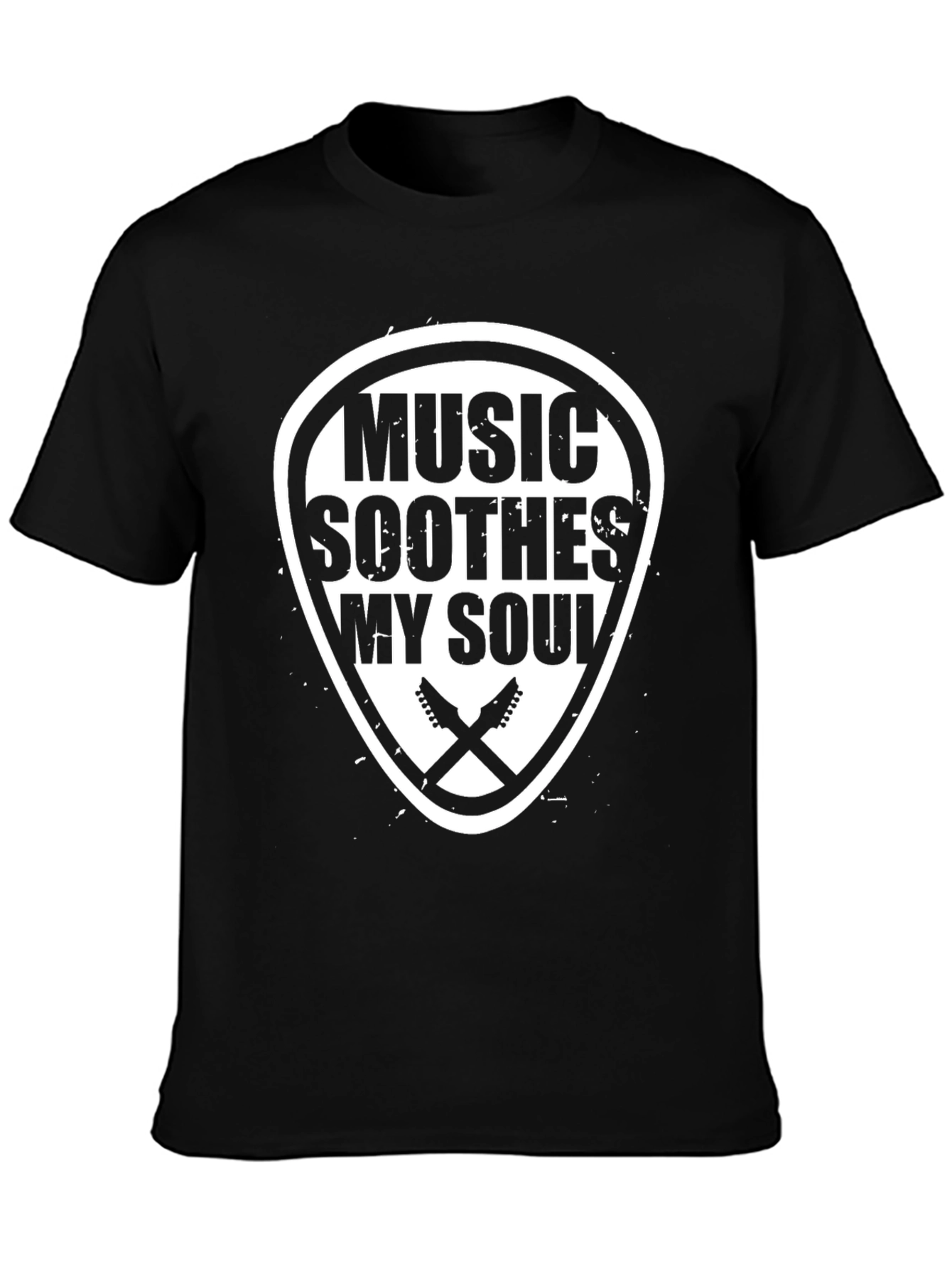Music Soothes My Soul Black Graphic T-Shirt