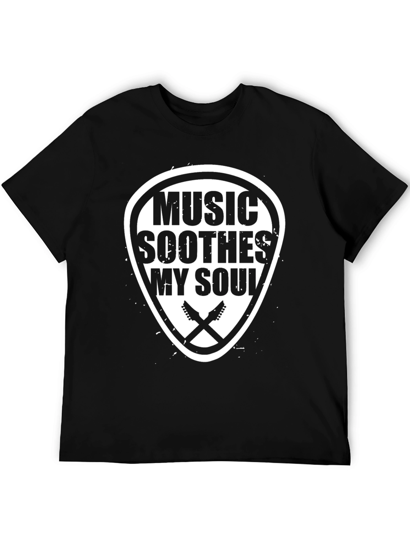Music Soothes My Soul Black Graphic T-Shirt