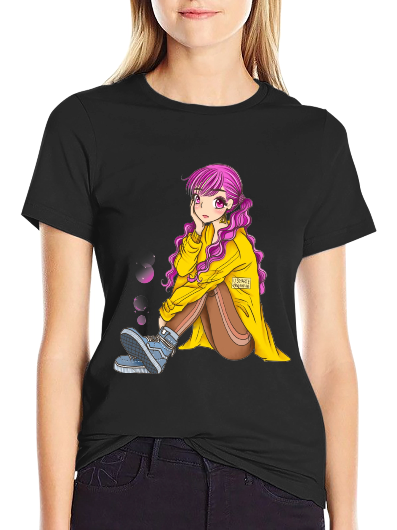 Anime Girl Graphic Tee - Unique Fashion Statement