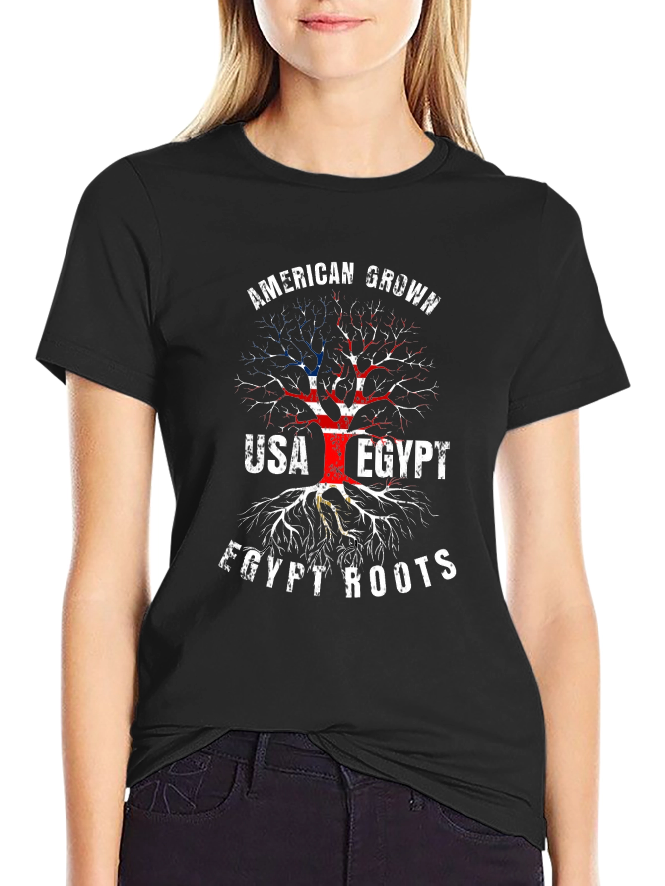 American Grown Egypt Roots Graphic T-Shirt