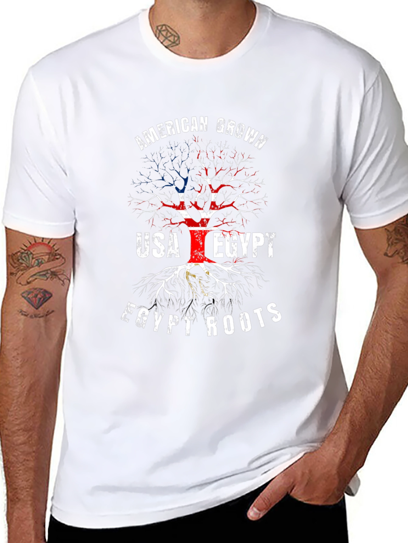 American Grown Egypt Roots Graphic T-Shirt