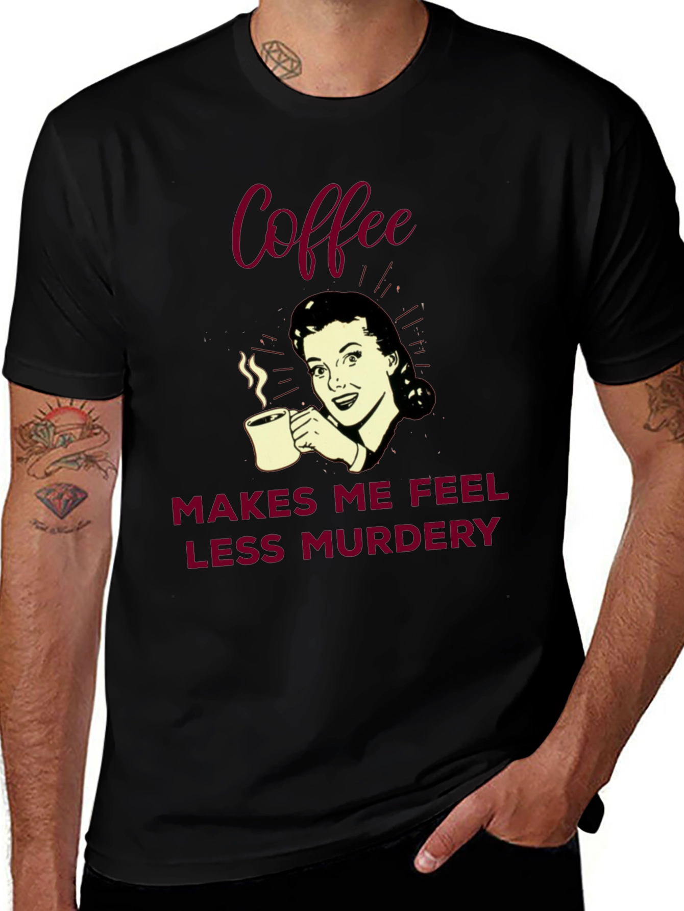 Coffee Makes Me Feel Less Murdery Graphic Tee