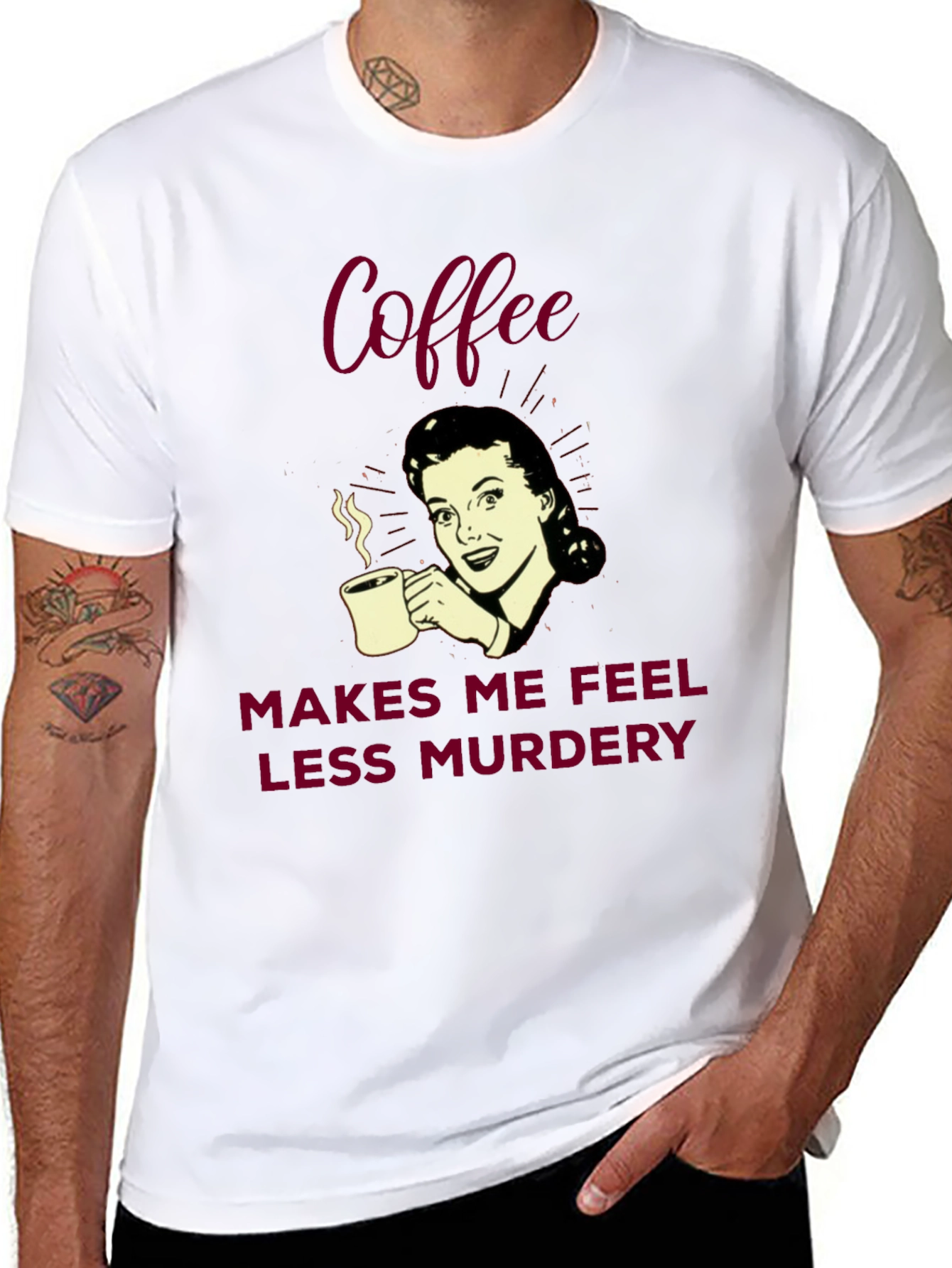 Coffee Makes Me Feel Less Murdery Graphic Tee