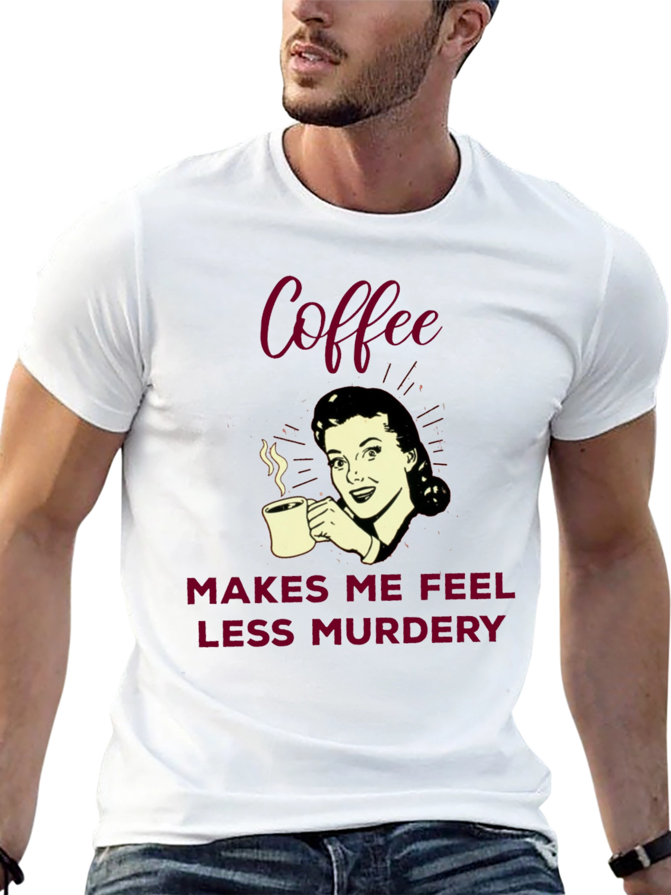 Coffee Makes Me Feel Less Murdery Graphic Tee