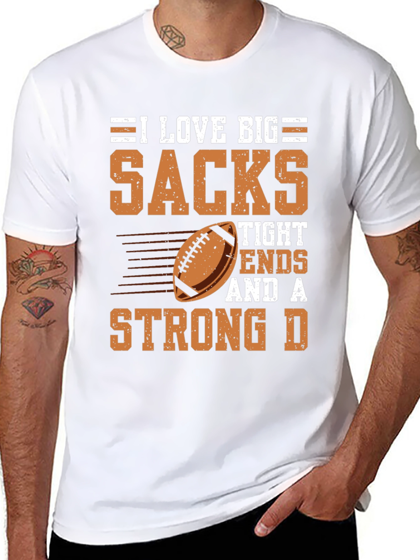 I Love Big Sacks Football Graphic T-Shirt