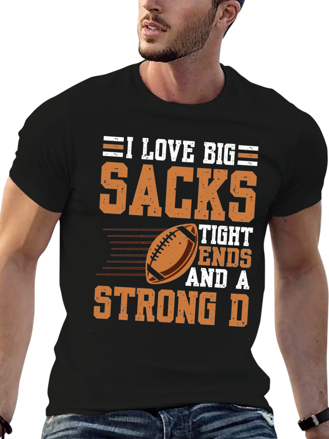 I Love Big Sacks Football Graphic T-Shirt