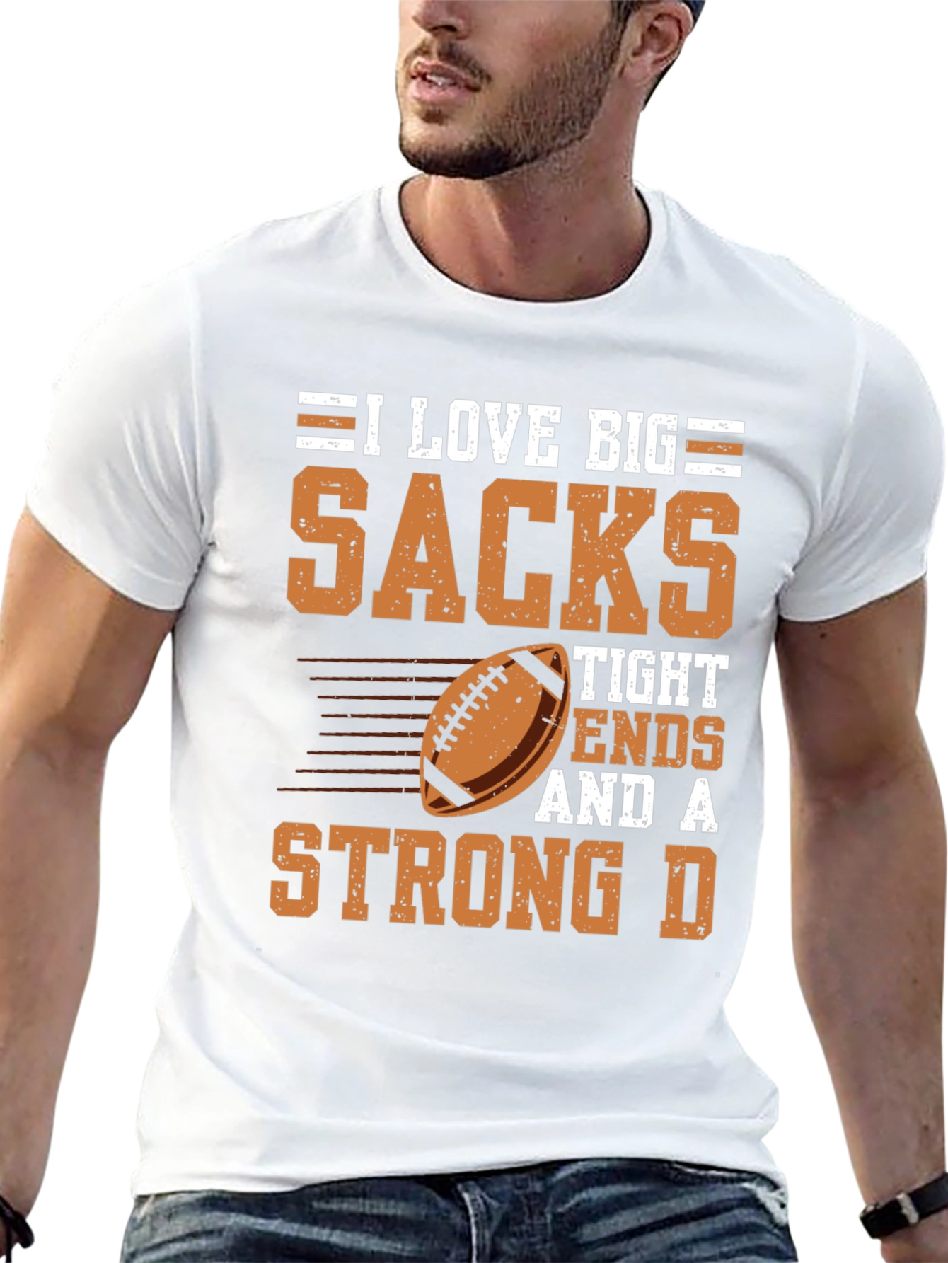 I Love Big Sacks Football Graphic T-Shirt