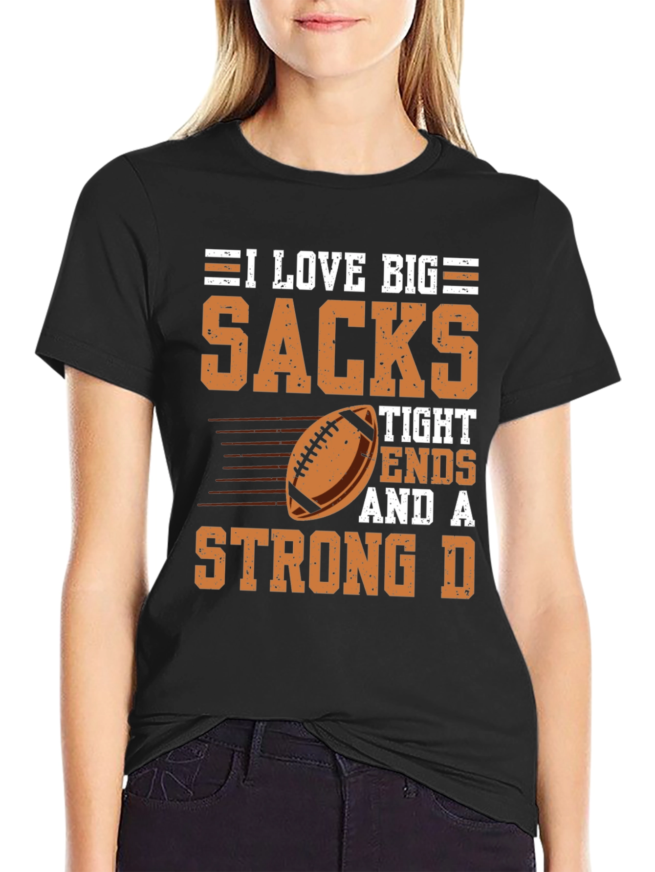 I Love Big Sacks Football Graphic T-Shirt