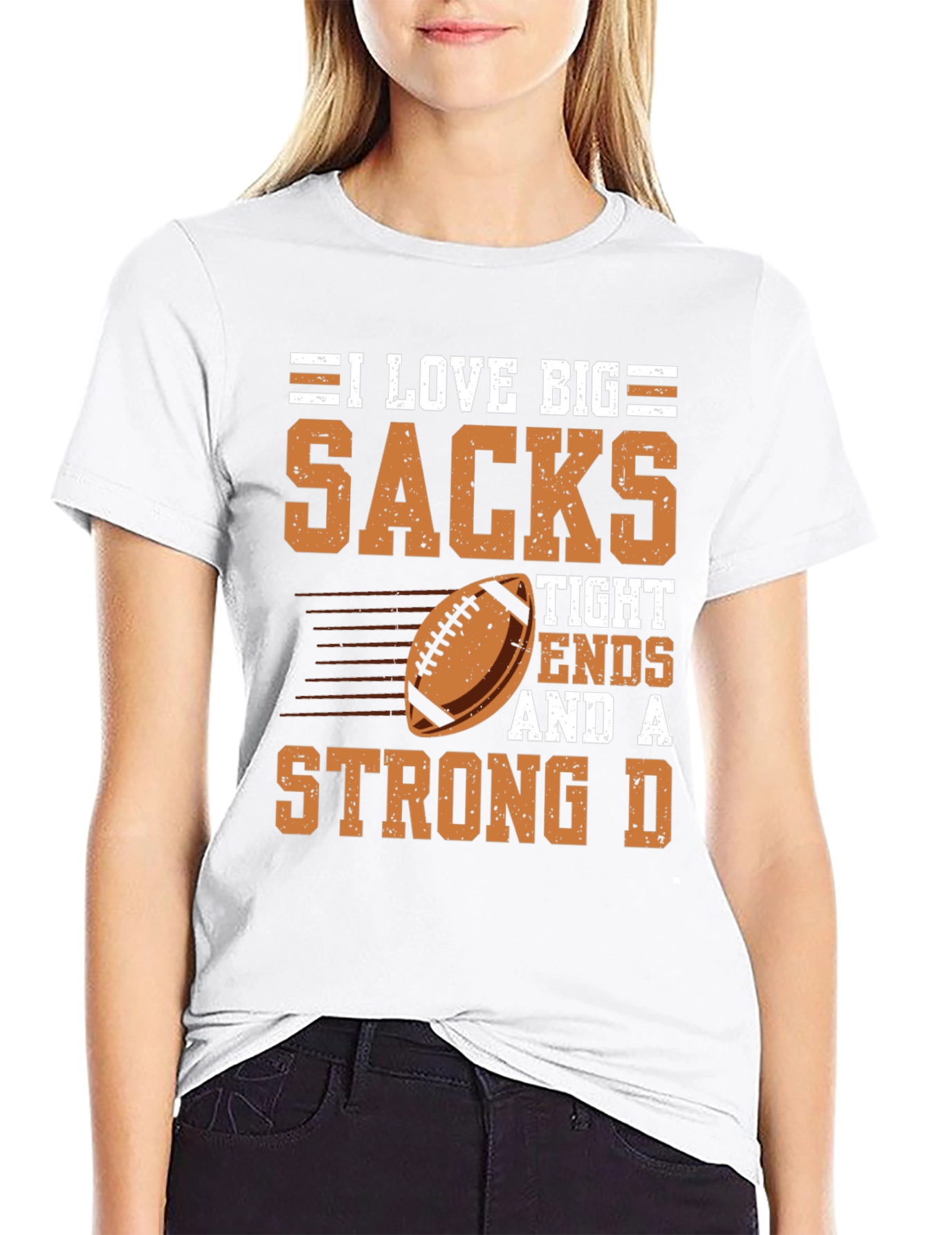 I Love Big Sacks Football Graphic T-Shirt
