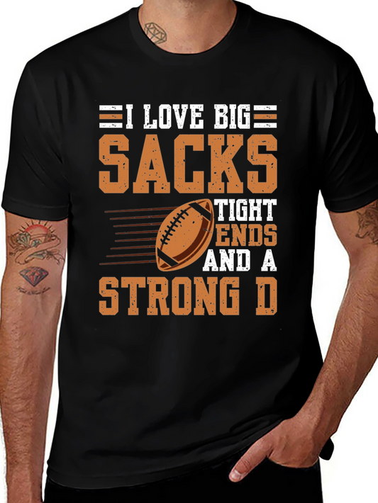 I Love Big Sacks Football Graphic T-Shirt