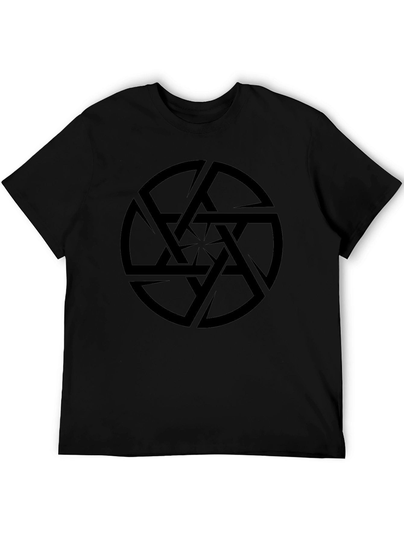Abstract Geometric Design Black T-Shirt