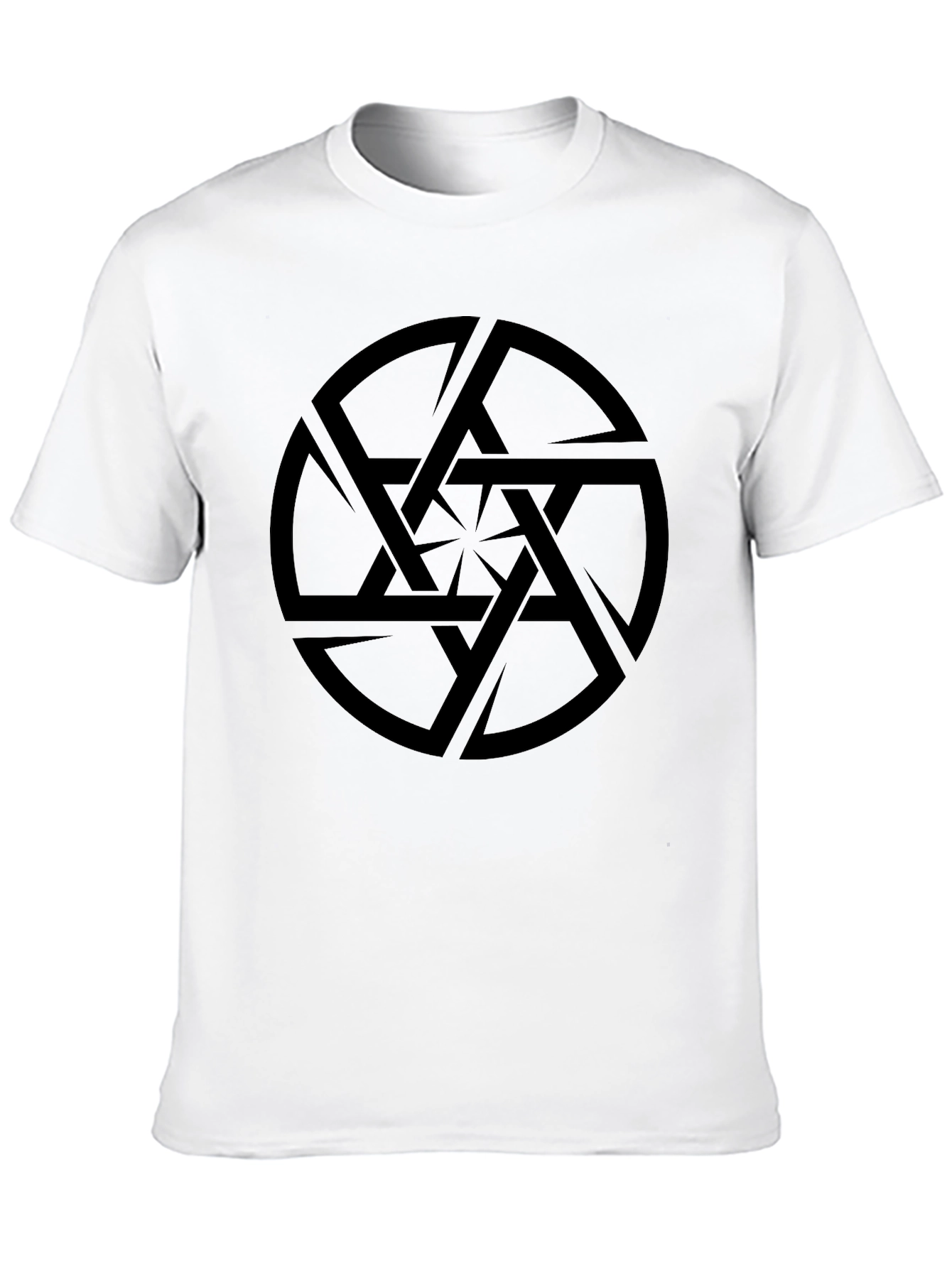 Abstract Geometric Design Black T-Shirt