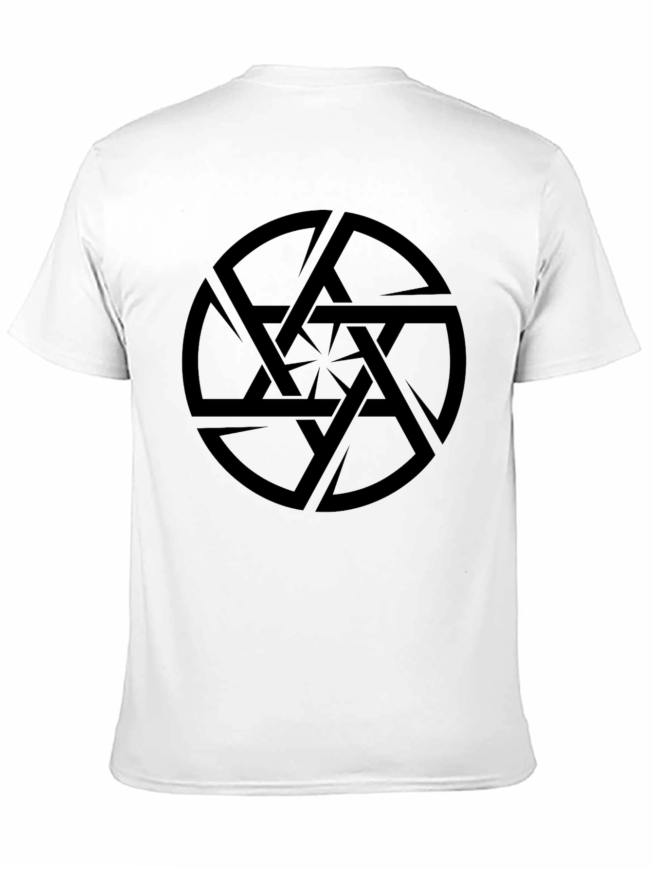 Abstract Geometric Design Black T-Shirt