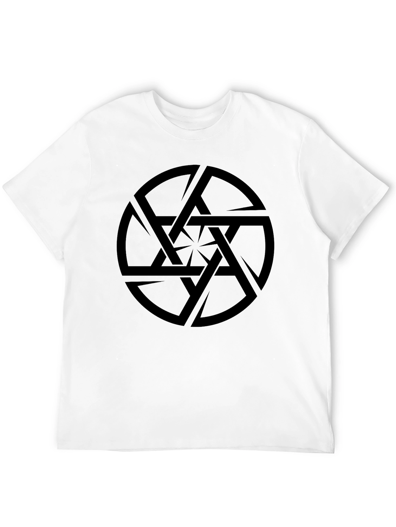 Abstract Geometric Design Black T-Shirt