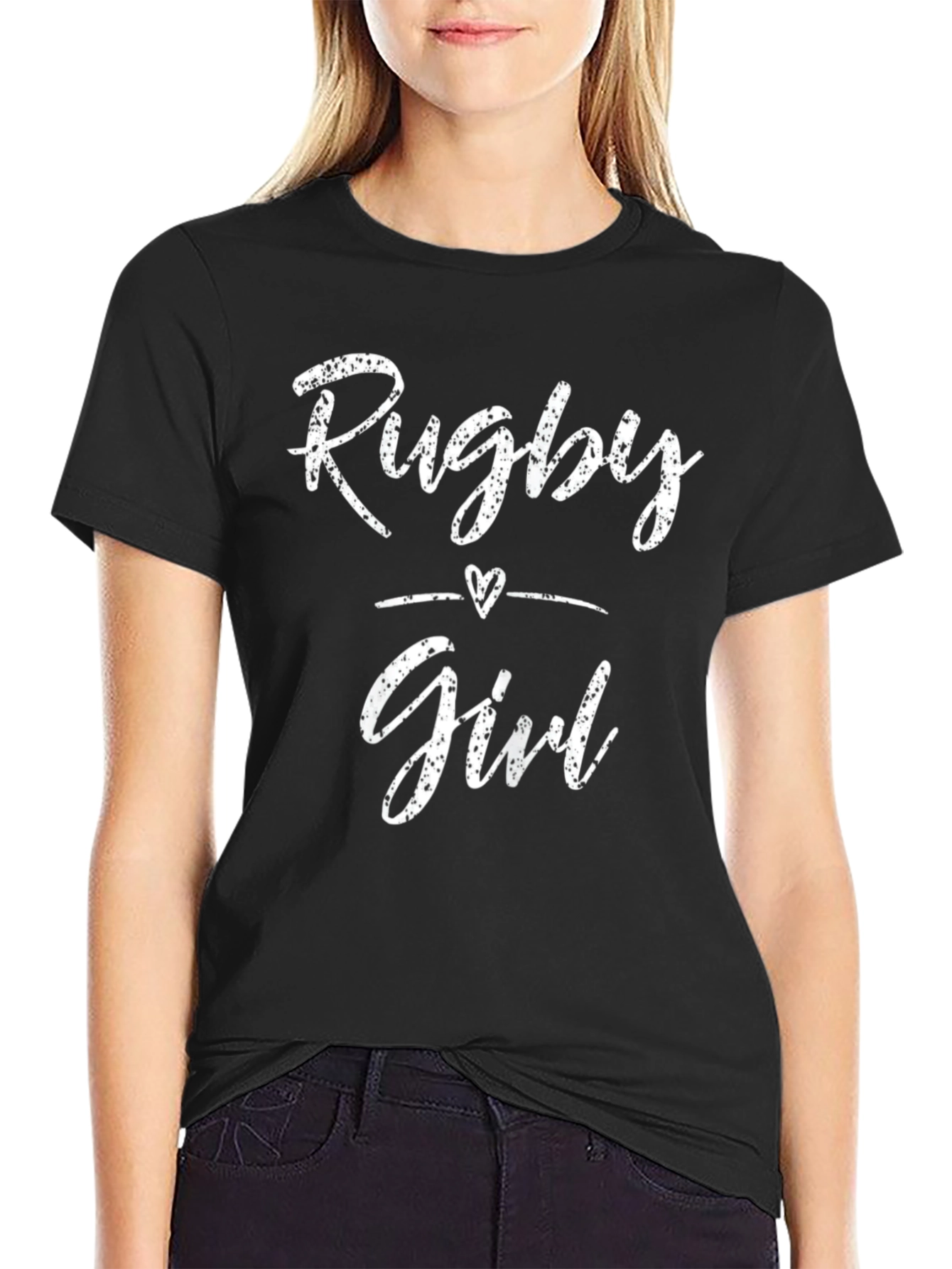 Rugby Girl T-Shirt - Black Stylish Design